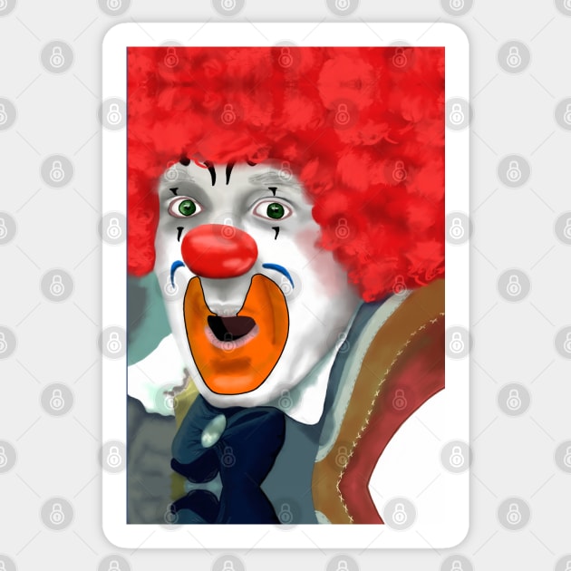Surprised Clown Sticker by 2HivelysArt